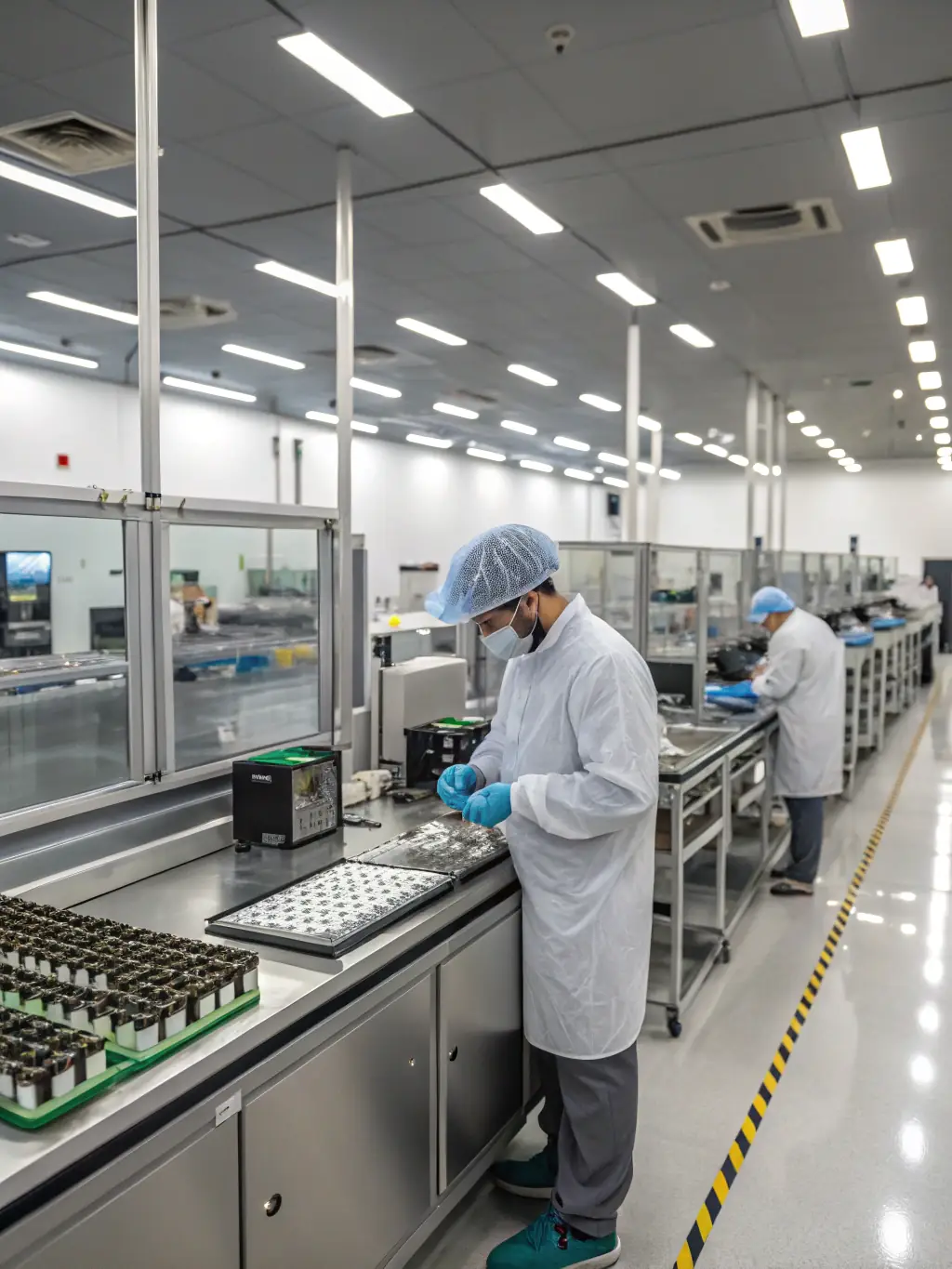 A high-resolution photograph showcasing a state-of-the-art vape manufacturing facility in Shenzhen, with advanced machinery and quality control processes visible.