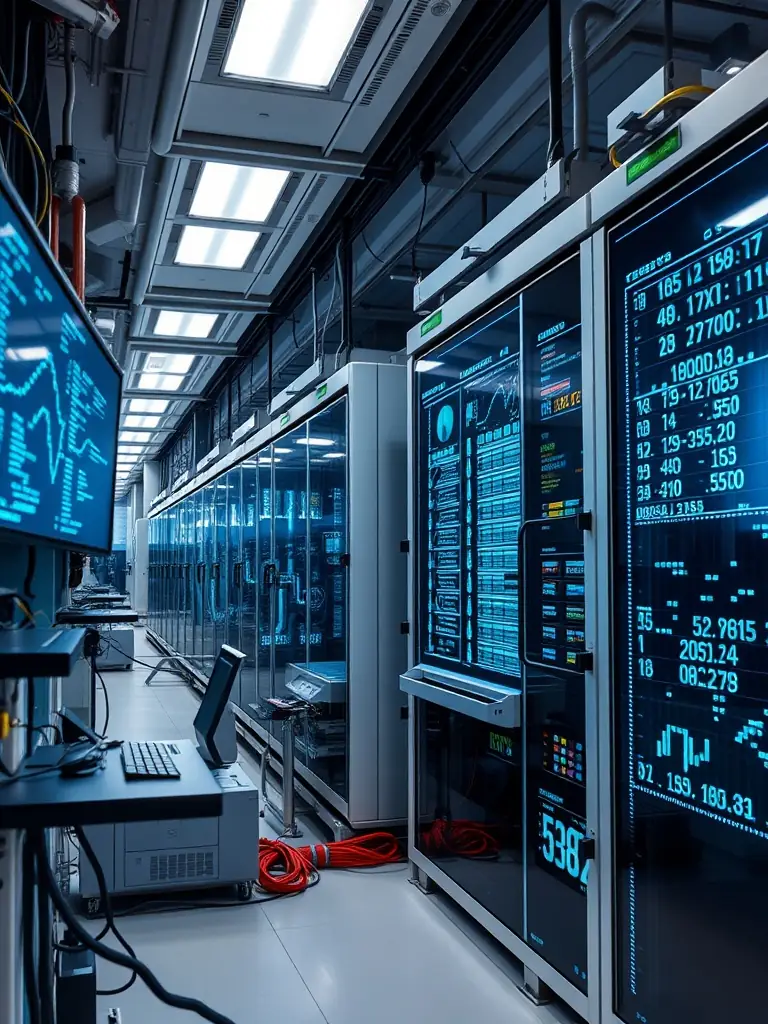 An image depicting an AI-driven inventory management system, showcasing real-time data and efficient supply chain operations within the Shenzhen Vape Factory network.